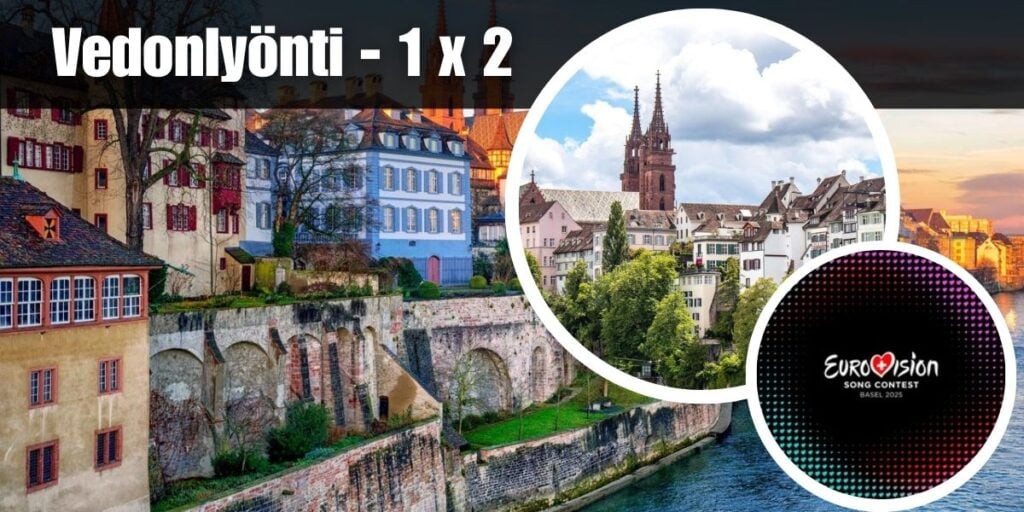 kuvassa näkyy euroviisu 2025 kisakaupunging Basel miljöö sekä kuvia kaupungista